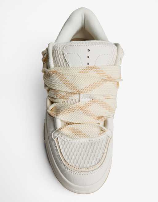 Bershka Chunky skater trainers in brown