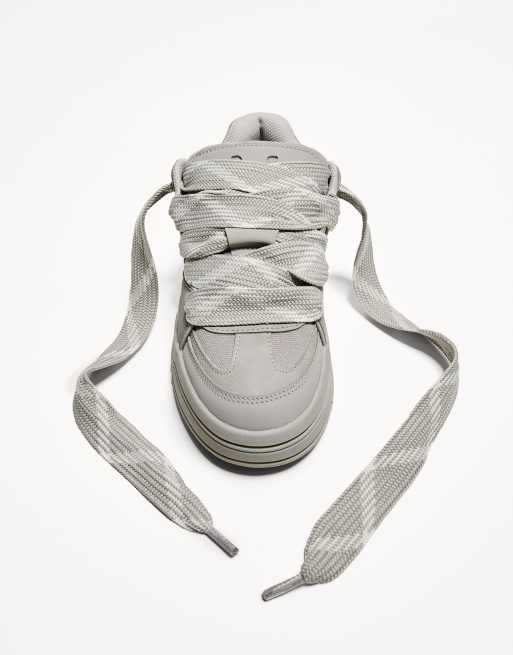 Bershka chunky skater trainers in grey