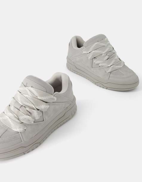 Bershka chunky skater trainers in grey - view 1