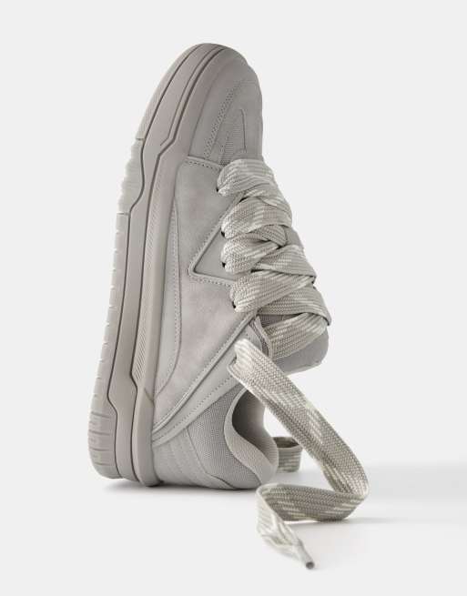 Bershka chunky skater trainers in grey, 4 of 7