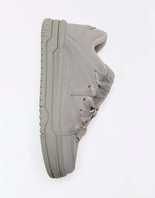 Bershka chunky skater trainers in grey, 7 of 7