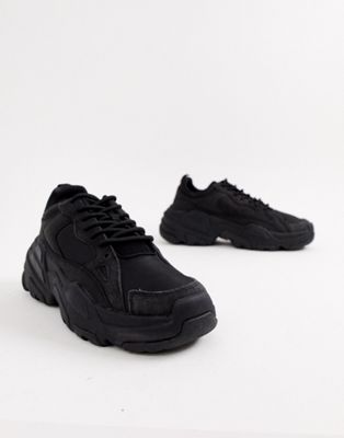 Bershka chunky sneaker in black | ASOS