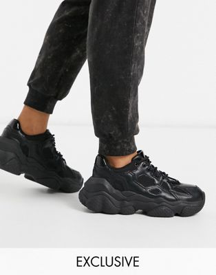 black chunky sneakers