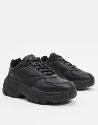 all black chunky sneakers