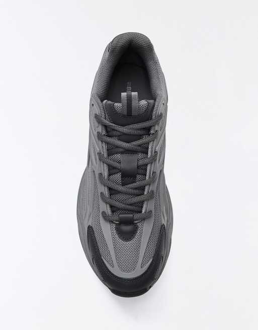 Bershka chunky sneakers combinate grigie, 5 di 7