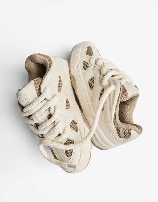 Bershka - Chunky sneakers da skate bianche, 2 di 4