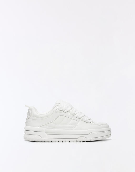 Bershka - Chunky sneakers da skate bianche, 3 di 7