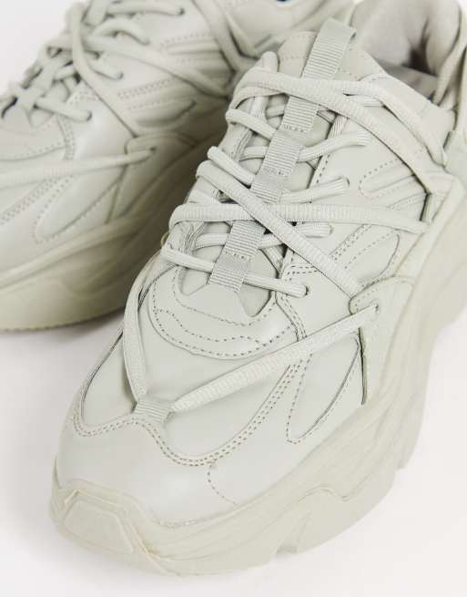 Bershka chunky sneakers in gray | ASOS