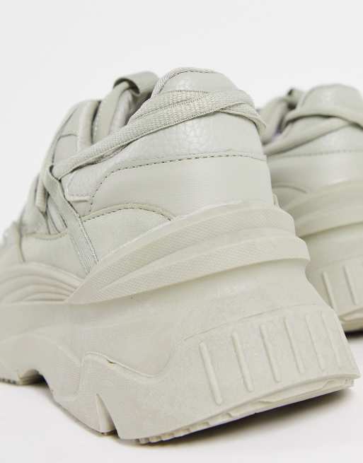 Bershka chunky sneakers in gray | ASOS