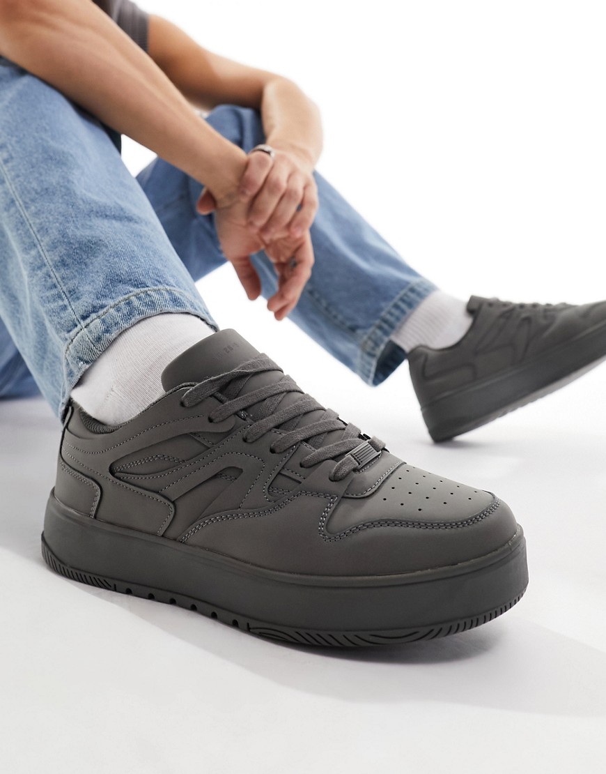 Bershka Chunky Sneakers In Gray