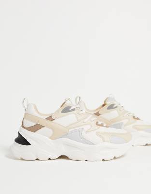 neutral chunky sneakers