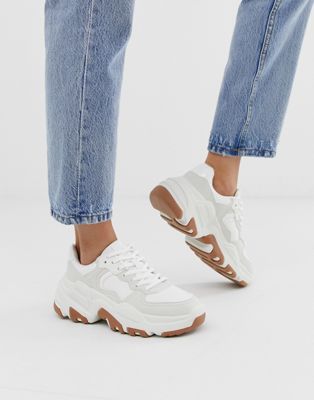 Bershka chunky sneakers in white | ASOS