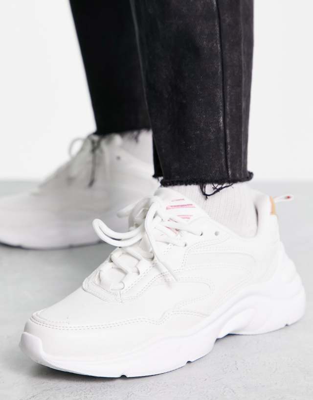 Bershka chunky sneakers in white