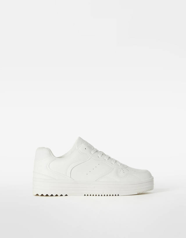 Bershka chunky sneakers in white