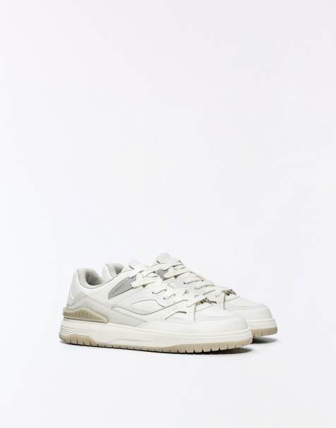 Bershka chunky sneakers met meerdere delen in wit - view 1