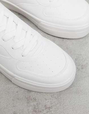 bershka white platform sneakers