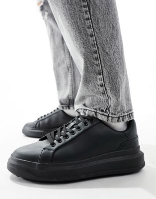  chunky sole contrast back tab trainer 