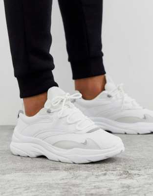 Bershka chunky sole sneaker with refllective detailing in white | ASOS