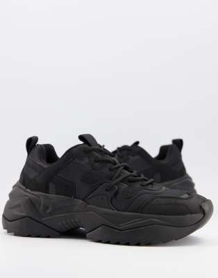 bershka black chunky trainers