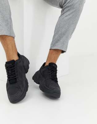 asos black trainers mens