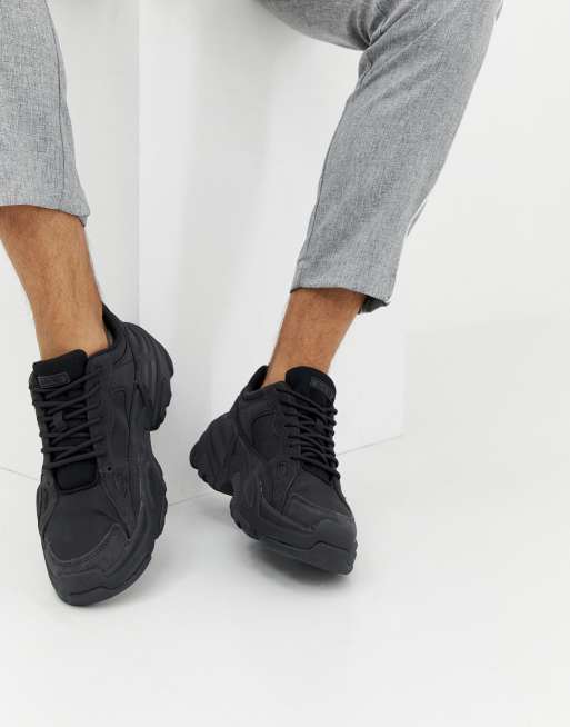 Black chunky sale trainers mens