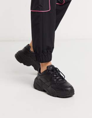 bershka black chunky trainers