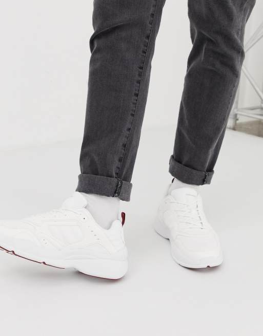 black and red chunky trainers