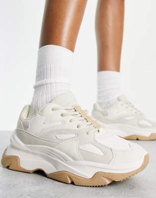 ecru chunky trainers