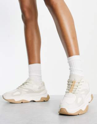 ecru chunky trainers