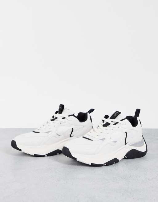 Chunky trainers black and white sale