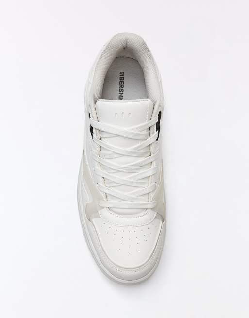 Bershka Chunky trainers in white, 2 of 4