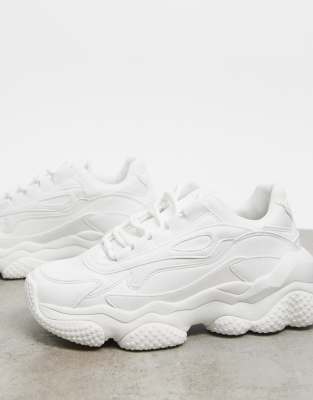 bershka white chunky trainers