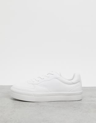 Bershka chunky trainers with platform sole in white