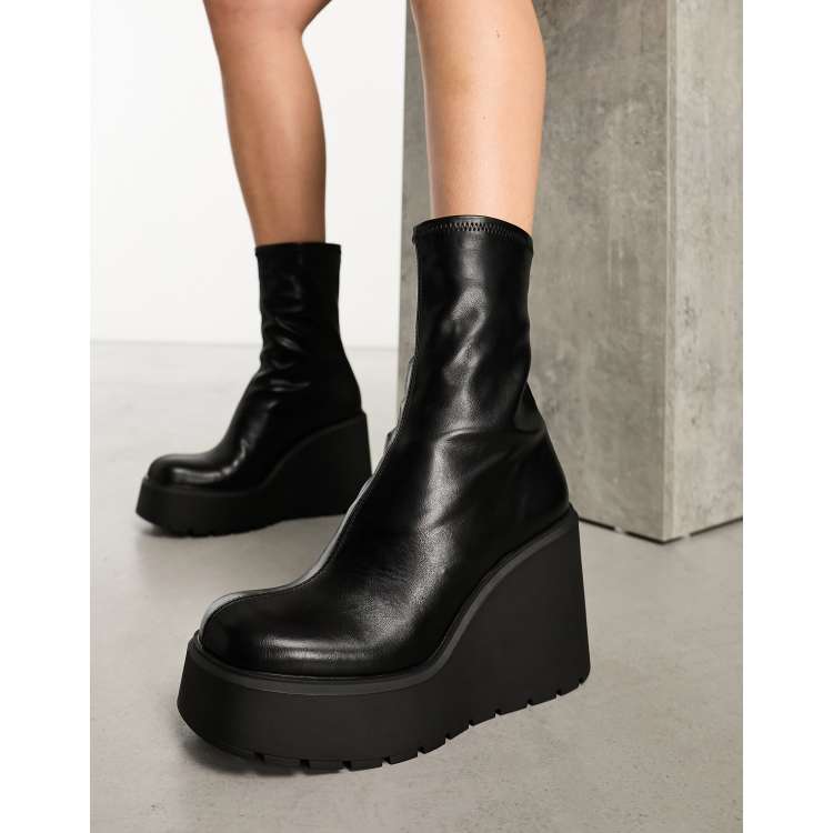 Chunky wedge hot sale ankle boots