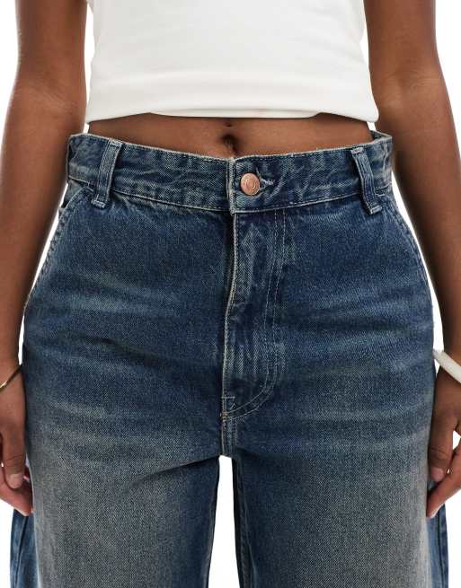 Bershka – Ciemnoniebieskie jeansy skater, 5 z 5