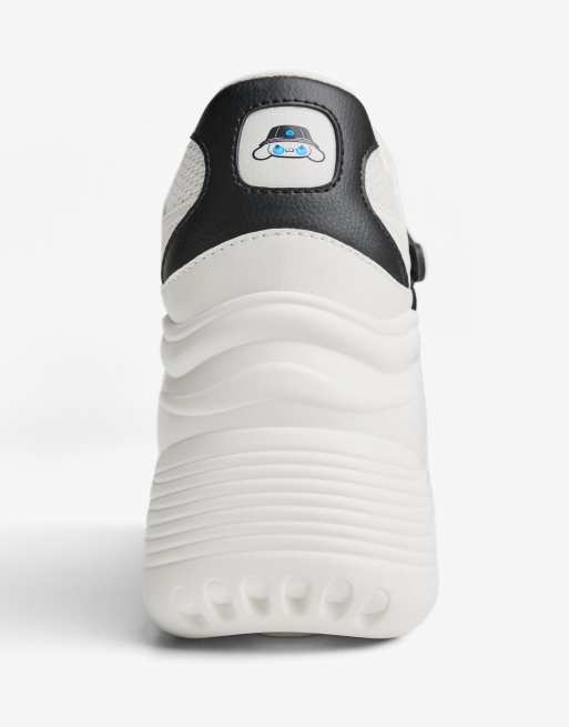 Bershka - Cinnamon Roll - Sneakers met plateauzool in wit, 3 van 4