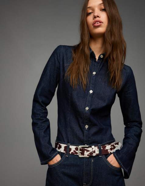 Bershka - Cintura marrone effetto pelle - view 1
