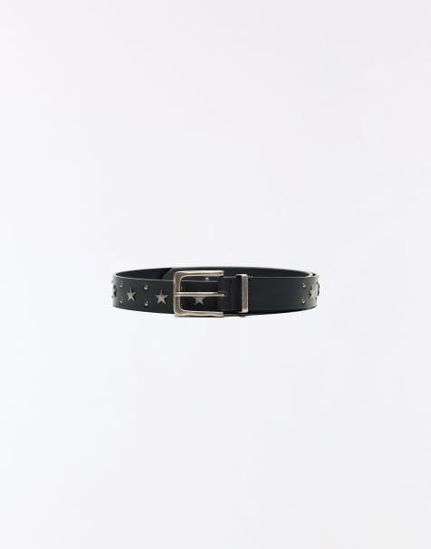 Bershka cintura nera con borchie a stella - view 1