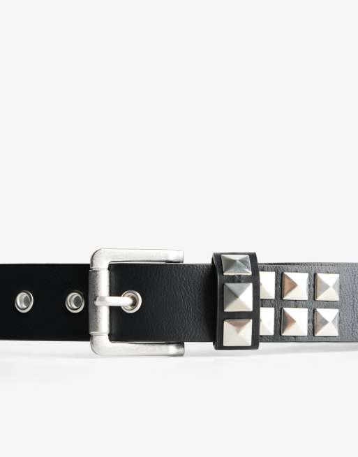 Bershka - Cintura nera effetto pelle con borchie, 3 di 3