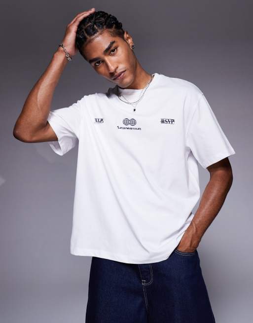 Bershka cities back printed t-shirt in white | ASOS