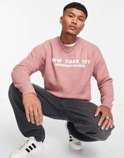 Salmon pink sale sweater mens