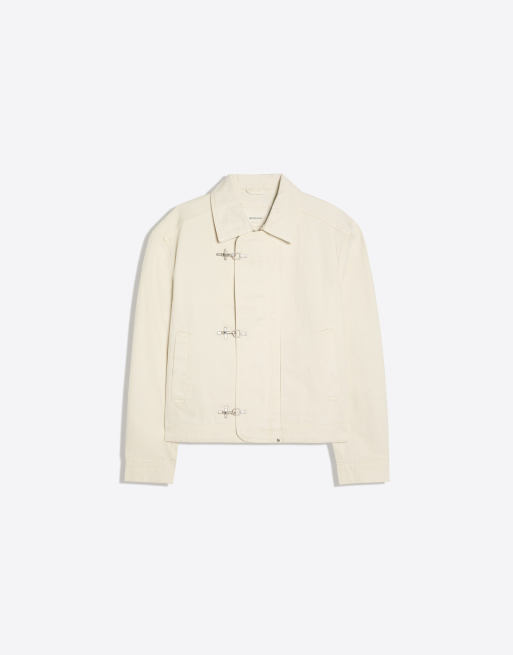 Bershka Clasp jacket in ecru, 6 of 6