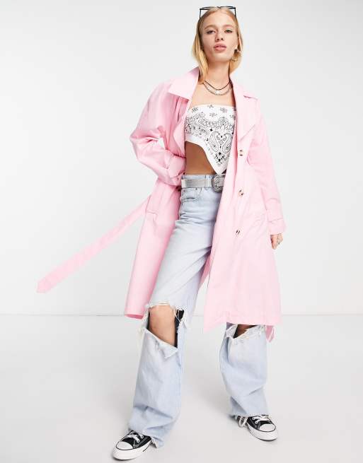 Pink cheap trench coat