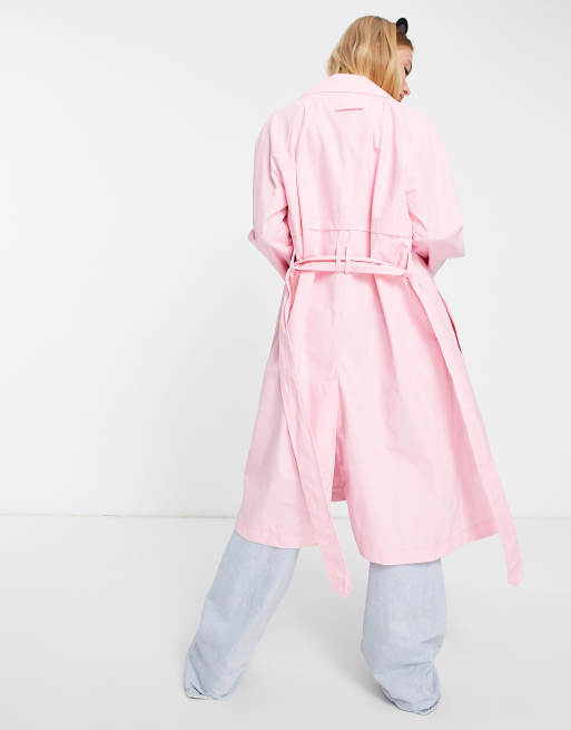 Asos pink trench coat sale