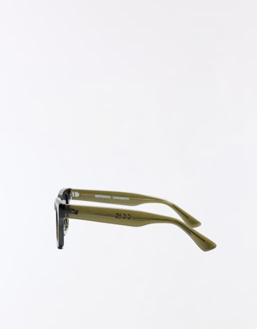 Bershka Clear frame sunglasses in washed grey, 4 of 4
