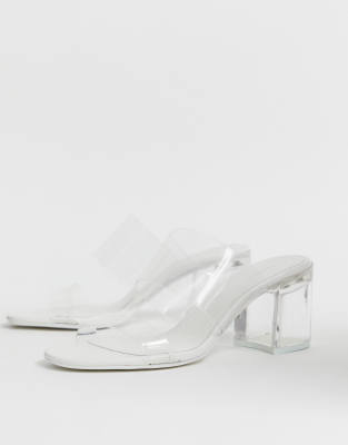 white clear sandals
