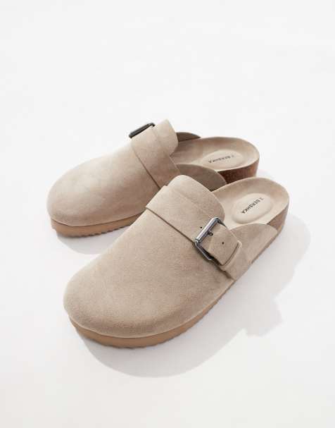 Bershka clog with buckle in sand  - view 1