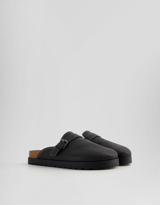 Bershka clogs in gunmetal black