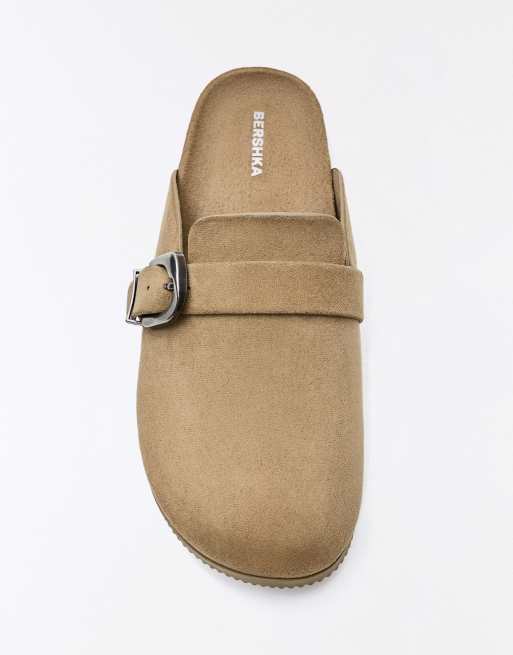 Bershka Clogs with buckle detail in beig, 3 of 6