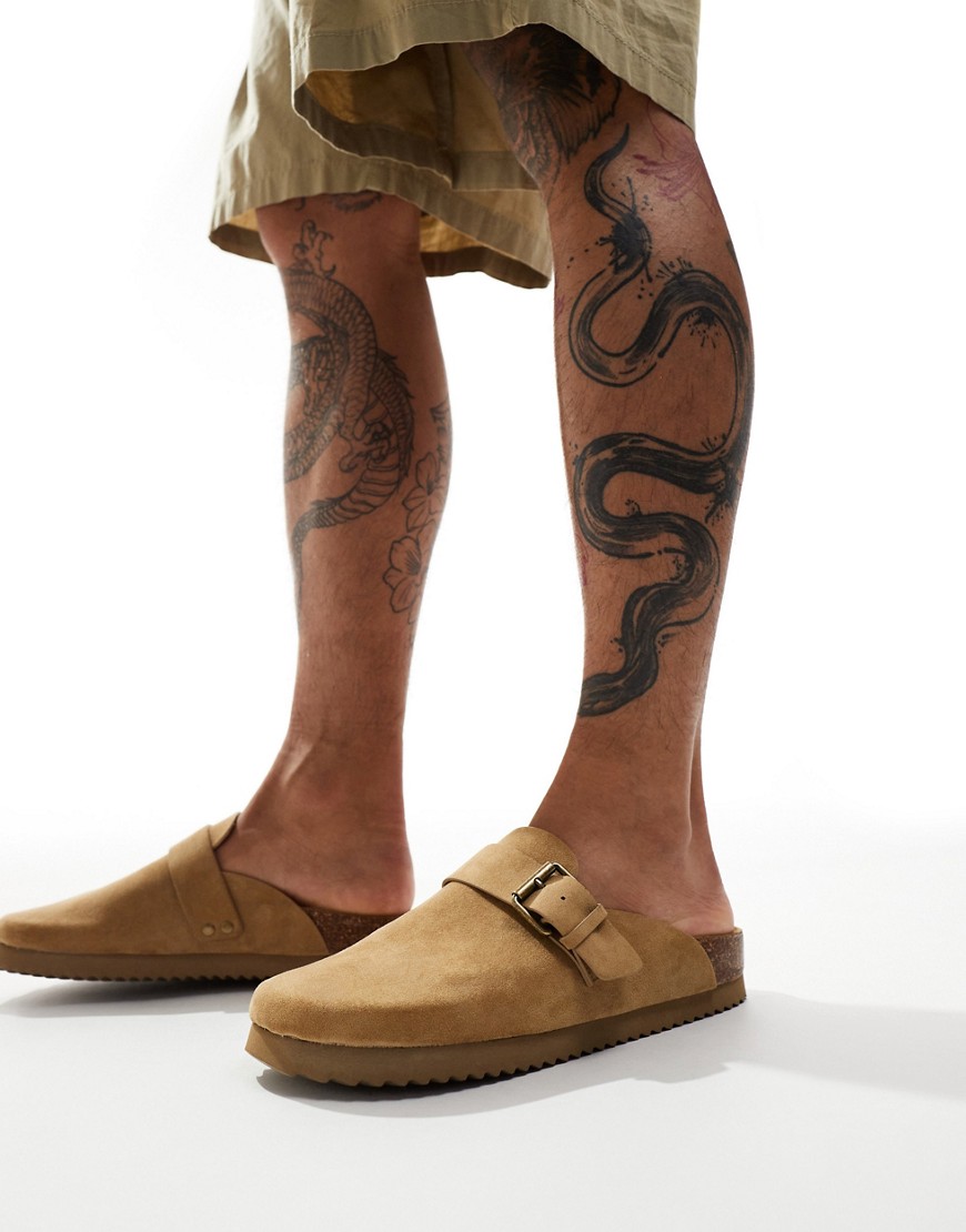 clogs with buckle in sand-Neutral